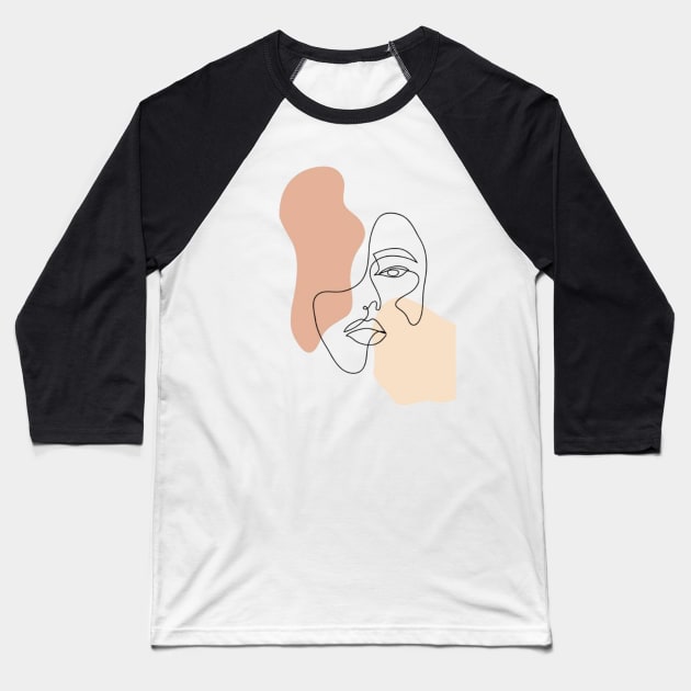 Girl face asthetic Baseball T-Shirt by AbigailArt